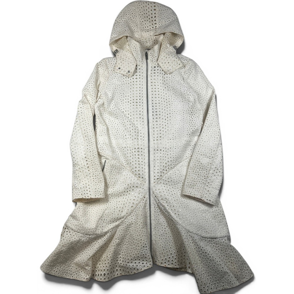 NWT ZAC Zac Posen SS 17 White Capri Eyelet Coat Size Small